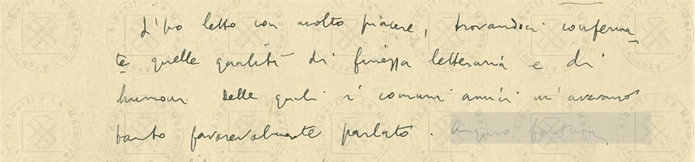 Su Oreste, da una lettera di Eugenio Montale ad Alberti, 1927